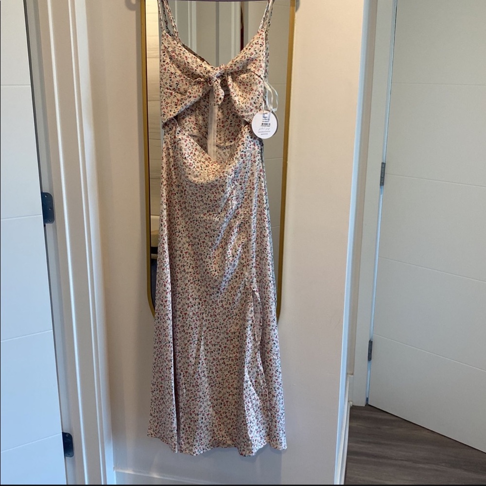 Petal+Pup Floral Tie Front Midi Dress